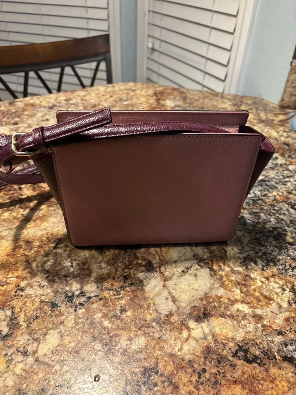 kate spade Dusty Mauve Crossbody with Deep Plum Strap